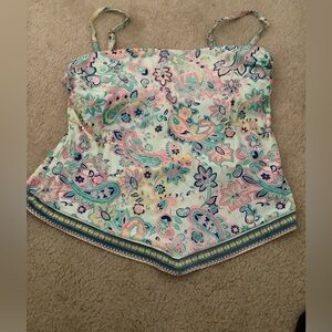 Oceans Avenue tankini top pointed bottom size 14/16 colorful stretchy designs 🌴